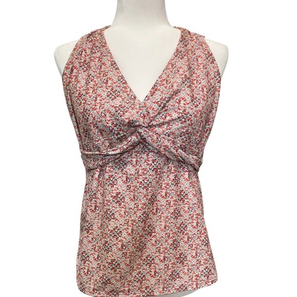 Vintage Y2K Halter Top Twist Front V-Neck Tie Back Backless S/M Boho - Picture 2 of 4